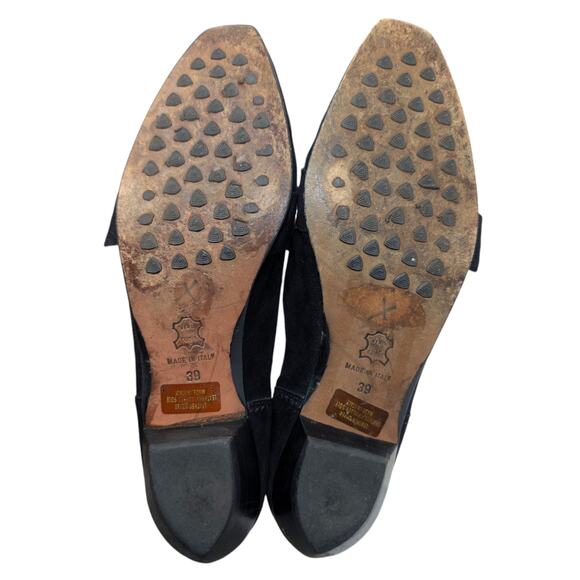 Attilio Giusti Leombruni Black Suede Buckle Loafers Women’s Size 39 Italy - Picture 5 of 7